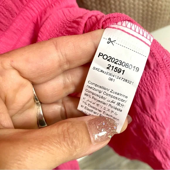 Barbiecore w Puff sleeves boho pink dress with doll shabby chic vibe - Picture 6 of 13